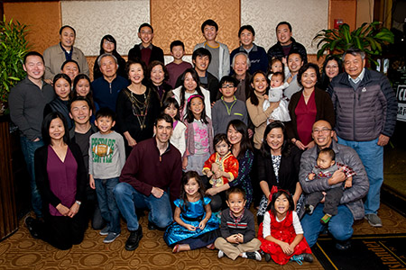 Chan family at dinner