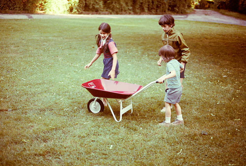 David on front lawn
