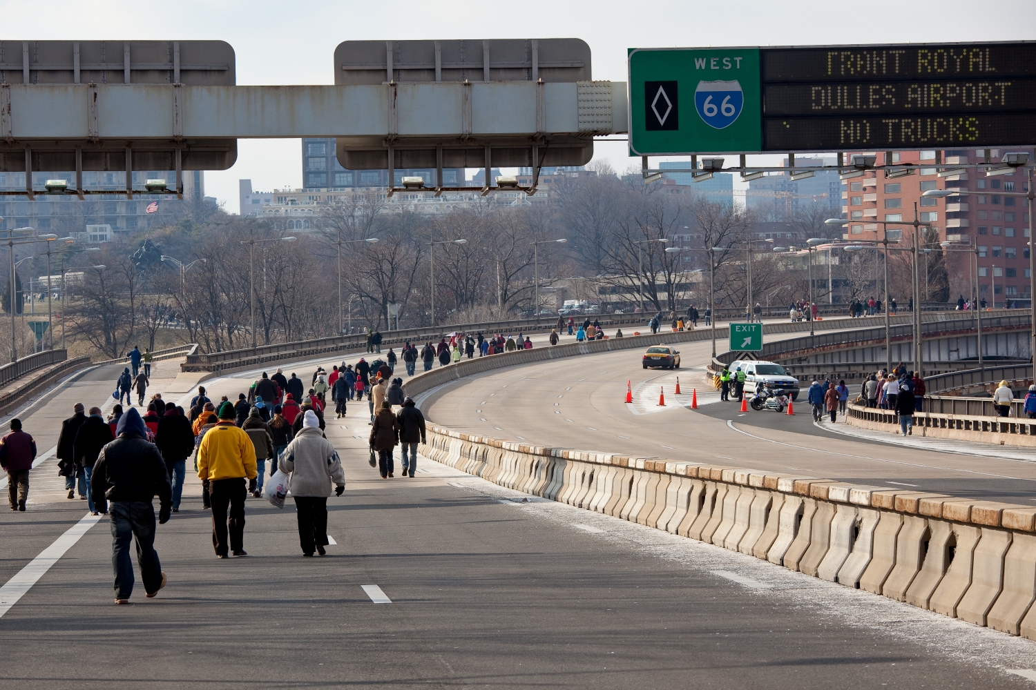 Walking home on I-66.